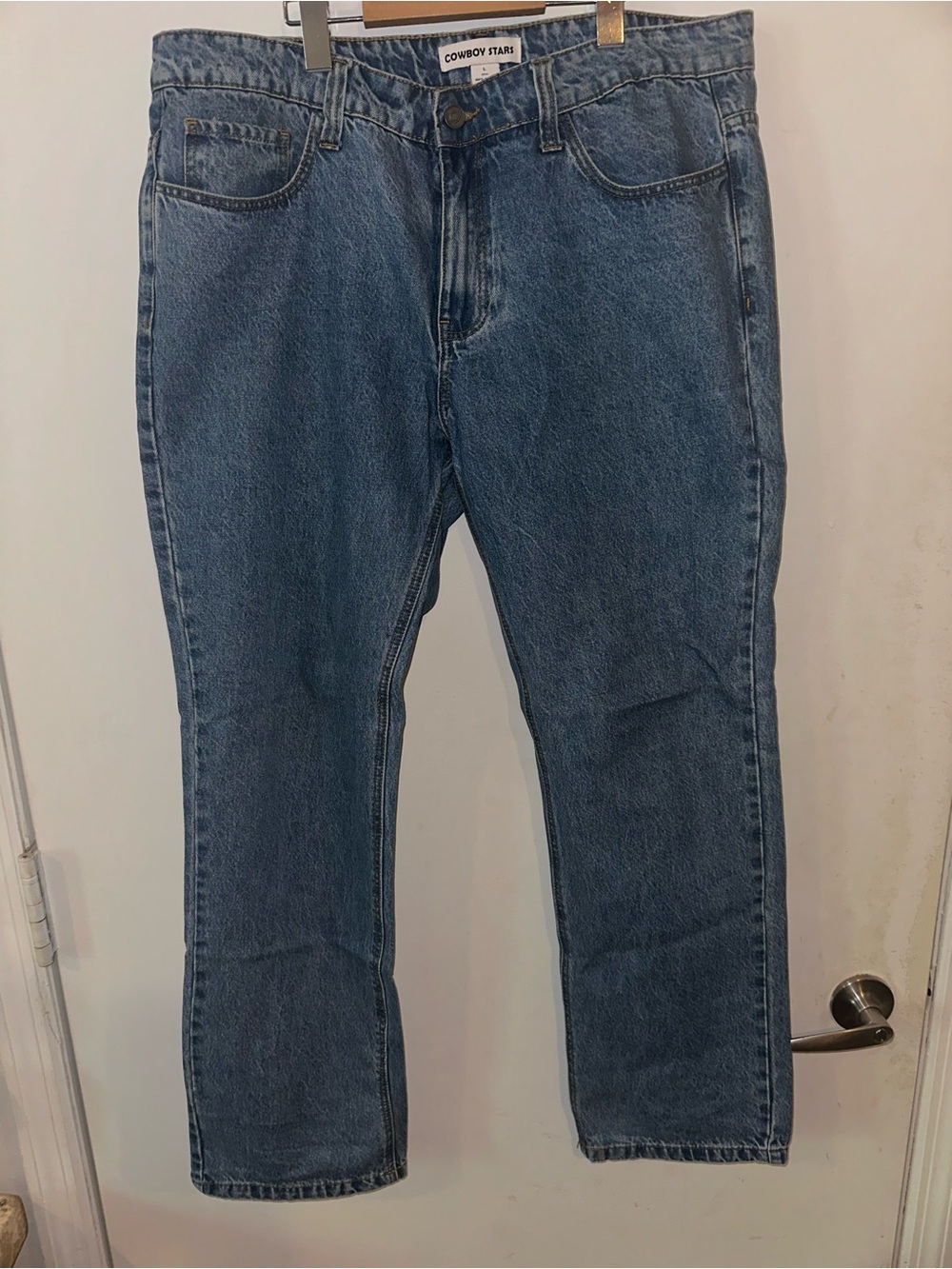 Blue Straight-leg Denim Jeans